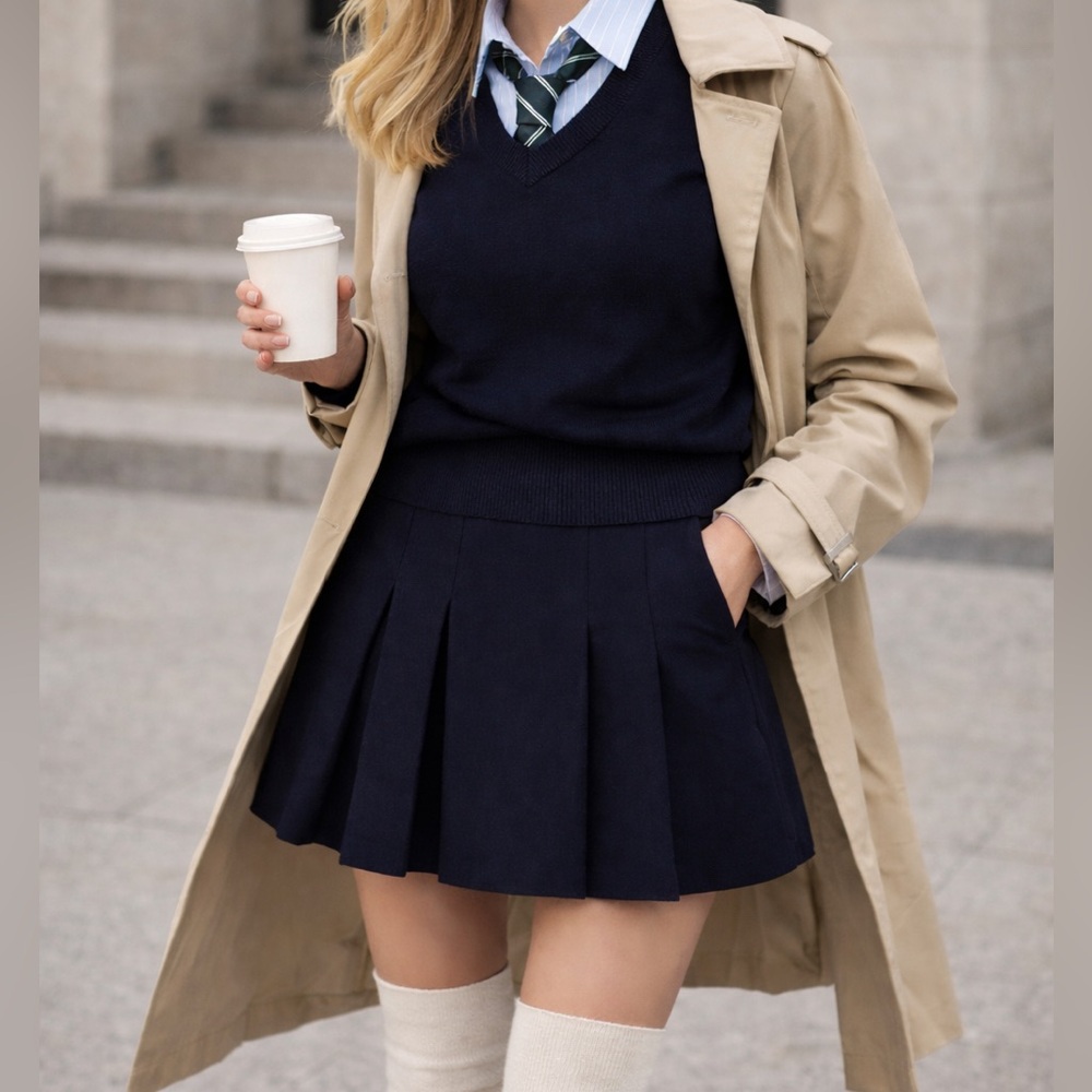 Zara Navy Mini Skirt